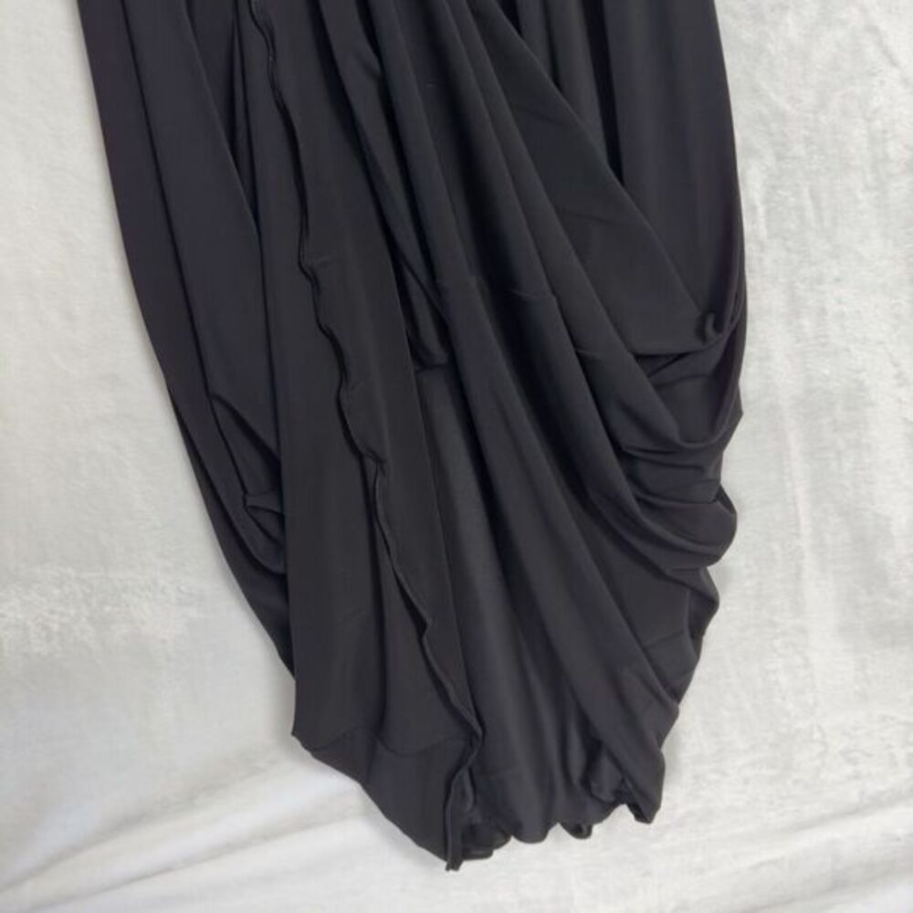 BCBGMAXAZRIA Black Ruched Maxi Dress Gown XS Jersey Ruched Formal Black Tie LBD - Picture 9 of 14